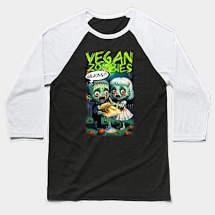 Vegan Zombies Baseball T-Shirt